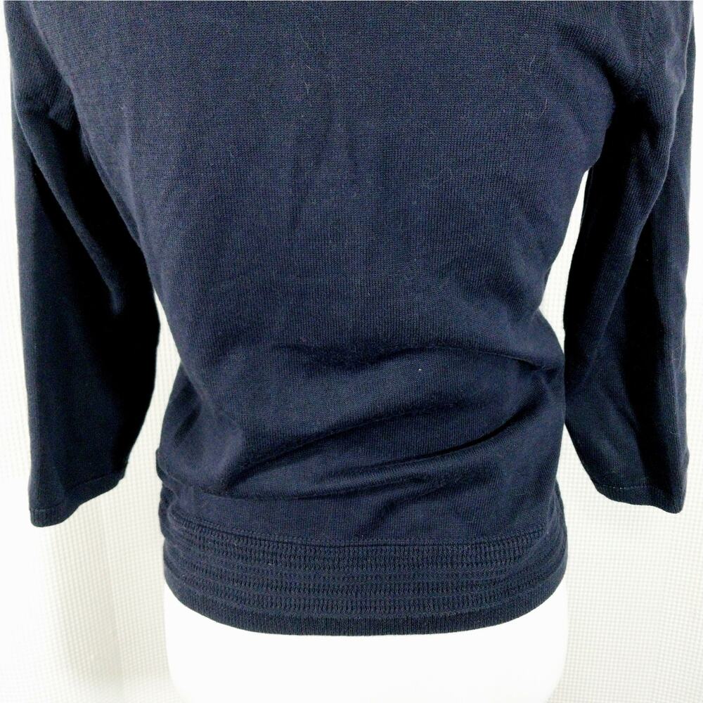 TALBOTS! SWEETLY SIMPLE & ELEGANT 3/4 SLEEVE BLACK CARDIGAN SWEATER! SZ P (XS) - Picture 8 of 11